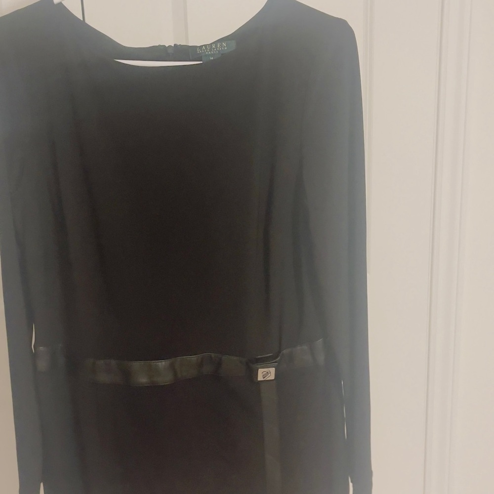 Ralph Lauren Black Sheath Long Sleeve Cocktail Dress